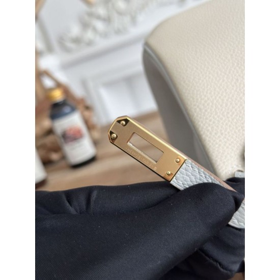 AAAAA Replica Hermès Birkin Bag 25cm/30cm Two-Tone Togo White/Blue Fake