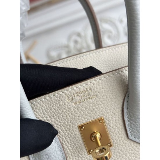 AAAAA Replica Hermès Birkin Bag 25cm/30cm Two-Tone Togo White/Blue Fake