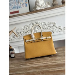AAAAA Replica Hermès Birkin Bag 25cm/30cm Two-Tone Togo Yellow/White Fake