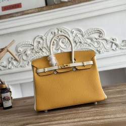AAAAA Replica Hermès Birkin Bag 25cm/30cm Two-Tone Togo Yellow/White Fake