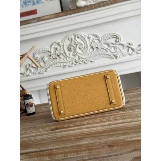 AAAAA Replica Hermès Birkin Bag 25cm/30cm Two-Tone Togo Yellow/White Fake