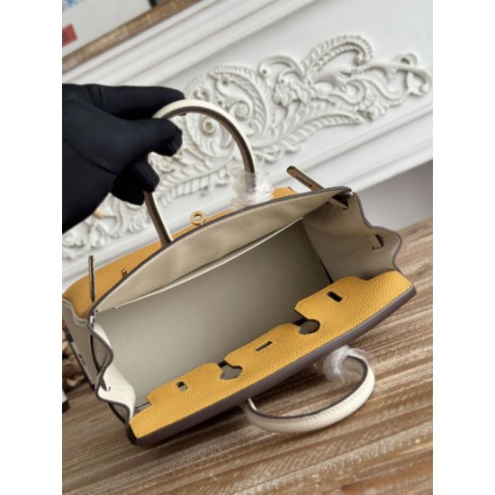 AAAAA Replica Hermès Birkin Bag 25cm/30cm Two-Tone Togo Yellow/White Fake
