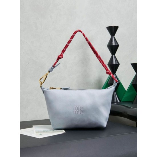AAAAA Replica Miu Miu Gabardine Shoulder Bag 5NE841 Blue Fake