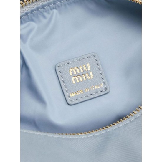AAAAA Replica Miu Miu Gabardine Shoulder Bag 5NE841 Blue Fake