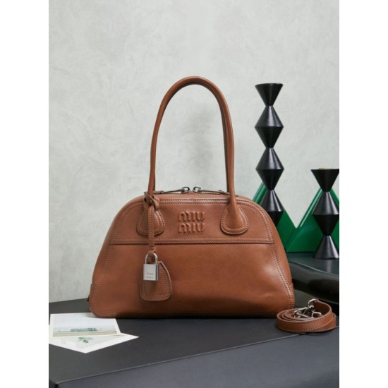AAAAA Replica Miu Miu Vivant Nappa Tote Bag 5BB199 Brown Fake