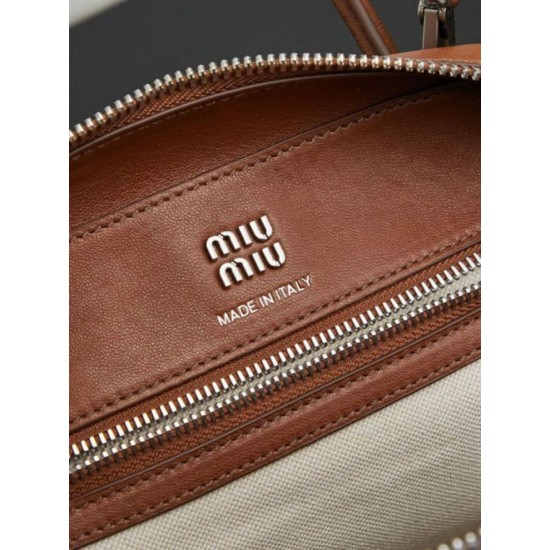 AAAAA Replica Miu Miu Vivant Nappa Tote Bag 5BB199 Brown Fake