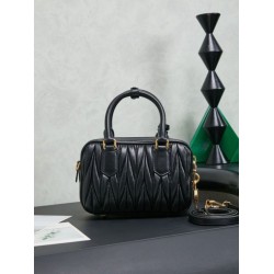 AAAAA Replica Miu Miu Arcadie Quilted Nappa Tote Bag 5BB123 Black Fake
