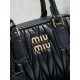 AAAAA Replica Miu Miu Arcadie Quilted Nappa Tote Bag 5BB123 Black Fake