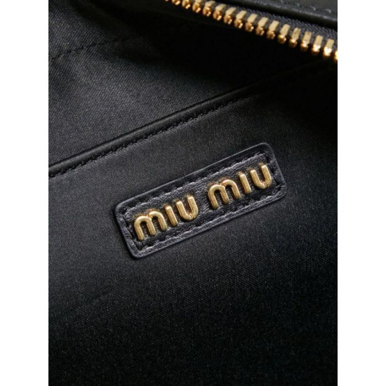 AAAAA Replica Miu Miu Arcadie Quilted Nappa Tote Bag 5BB123 Black Fake