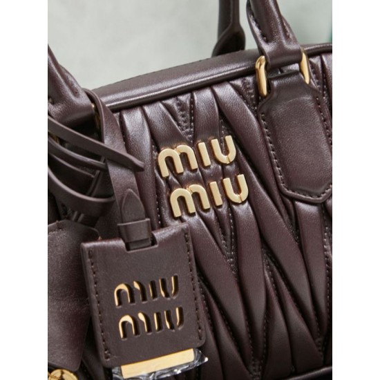 AAAAA Replica Miu Miu Arcadie Quilted Nappa Tote Bag 5BB123 Burgundy Fake