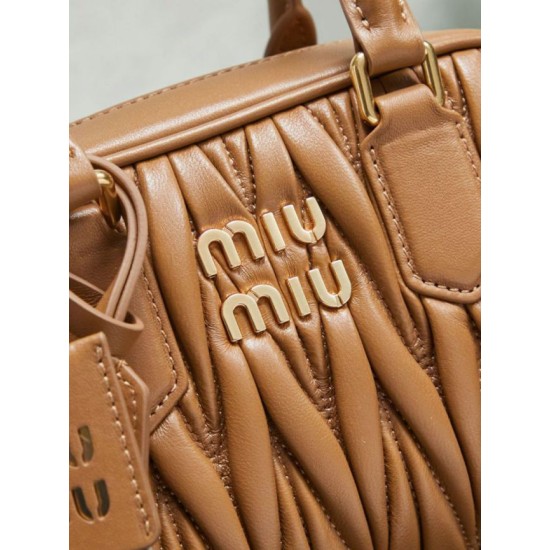 AAAAA Replica Miu Miu Arcadie Quilted Nappa Tote Bag 5BB123 Brown Fake