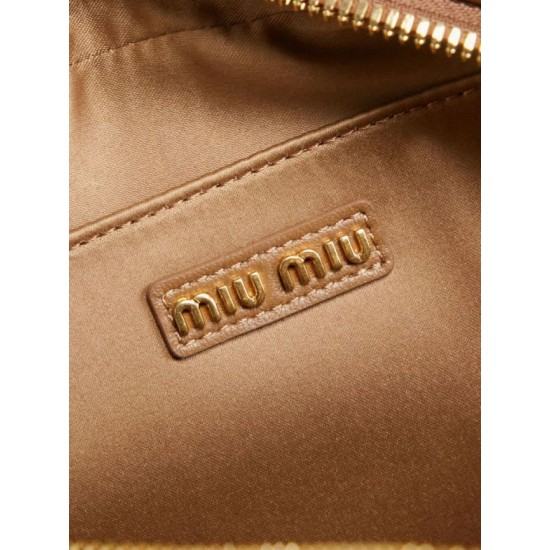 AAAAA Replica Miu Miu Arcadie Quilted Nappa Tote Bag 5BB123 Brown Fake