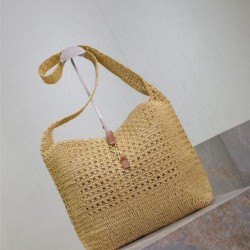 AAAAA Replica YSL Saint Laurent Le 5 à 7 Hobo Bag Natural Raffia Fake