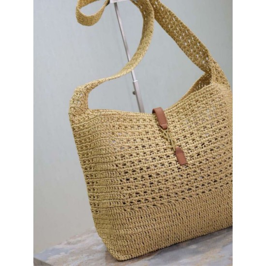 AAAAA Replica YSL Saint Laurent Le 5 à 7 Hobo Bag Natural Raffia Fake