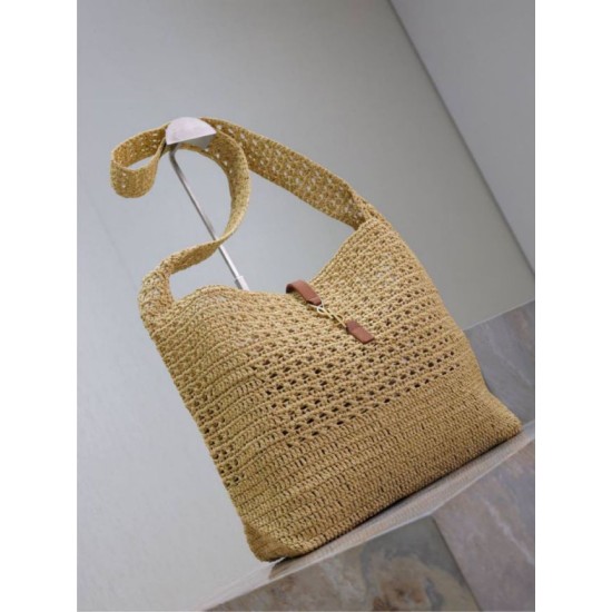 AAAAA Replica YSL Saint Laurent Le 5 à 7 Hobo Bag Natural Raffia Fake