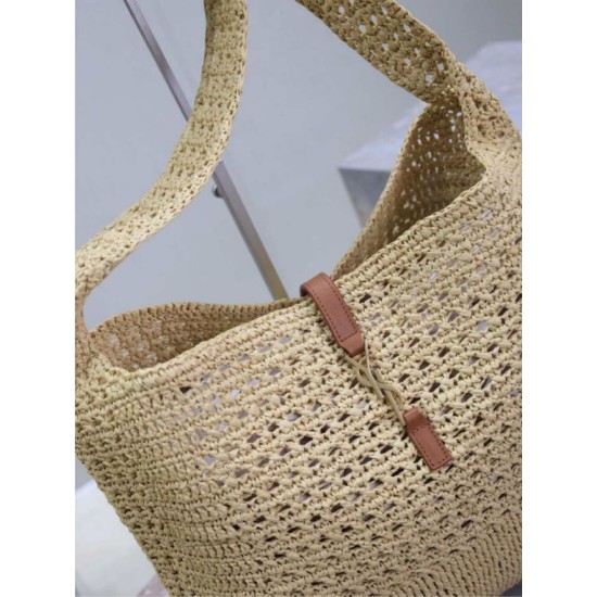 AAAAA Replica YSL Saint Laurent Le 5 à 7 Hobo Bag Natural Raffia Fake