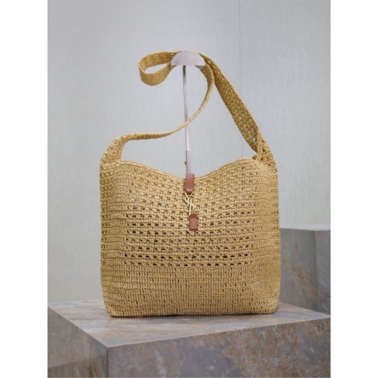 AAAAA Replica YSL Saint Laurent Le 5 à 7 Hobo Bag Natural Raffia Fake