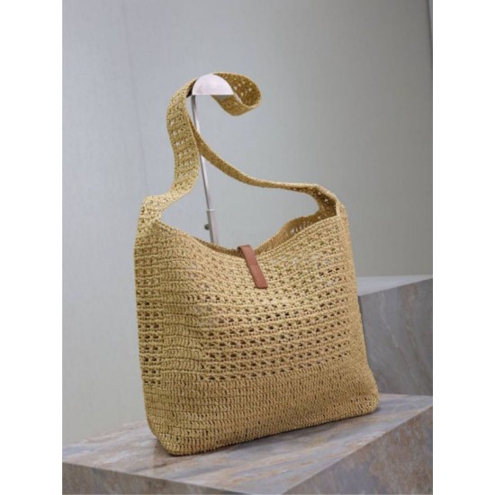 AAAAA Replica YSL Saint Laurent Le 5 à 7 Hobo Bag Natural Raffia Fake