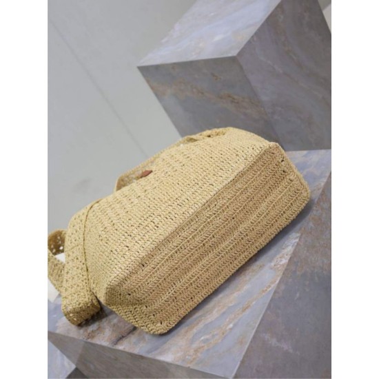 AAAAA Replica YSL Saint Laurent Le 5 à 7 Hobo Bag Natural Raffia Fake