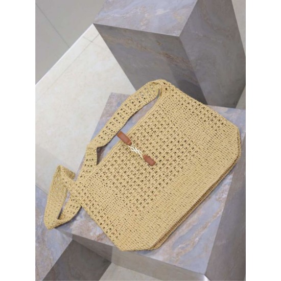 AAAAA Replica YSL Saint Laurent Le 5 à 7 Hobo Bag Natural Raffia Fake