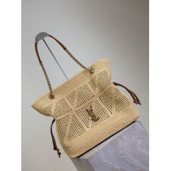 AAAAA Replica Jamie YSL Saint Laurent Raffia Tote Bags Natural Raffia Fake