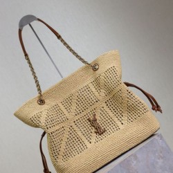 AAAAA Replica Jamie YSL Saint Laurent Raffia Tote Bags Natural Raffia Fake