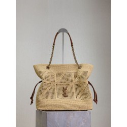 AAAAA Replica Jamie YSL Saint Laurent Raffia Tote Bags Natural Raffia Fake