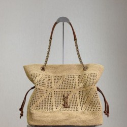 AAAAA Replica Jamie YSL Saint Laurent Raffia Tote Bags Natural Raffia Fake