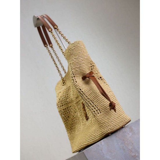 AAAAA Replica Jamie YSL Saint Laurent Raffia Tote Bags Natural Raffia Fake