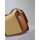 AAAAA Replica YSL Saint Laurent Solferino Medium Bag 23cm Natural Brick Red Raffia Fake