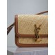 Premium Replica YSL Saint Laurent Solferino Raffia Shoulder Bag 19cm Fake Clone AAAAA Replica YSL Saint Laurent Solferino Raffia Shoulder Bag 19cm Fake