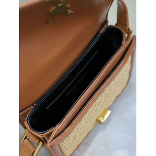 Premium Replica YSL Saint Laurent Solferino Raffia Shoulder Bag 19cm Fake Clone AAAAA Replica YSL Saint Laurent Solferino Raffia Shoulder Bag 19cm Fake