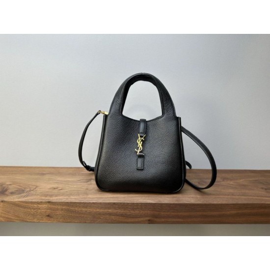 AAAAA Replica YSL Saint Laurent Le 5 à 7 Bea Baby Tote Bag Black Fake