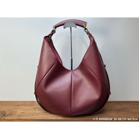 AAAAA Replica YSL Saint Laurent Mombasa Large Shoulder Bag Burgundy Fake