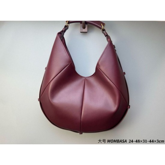 AAAAA Replica YSL Saint Laurent Mombasa Large Shoulder Bag Burgundy Fake