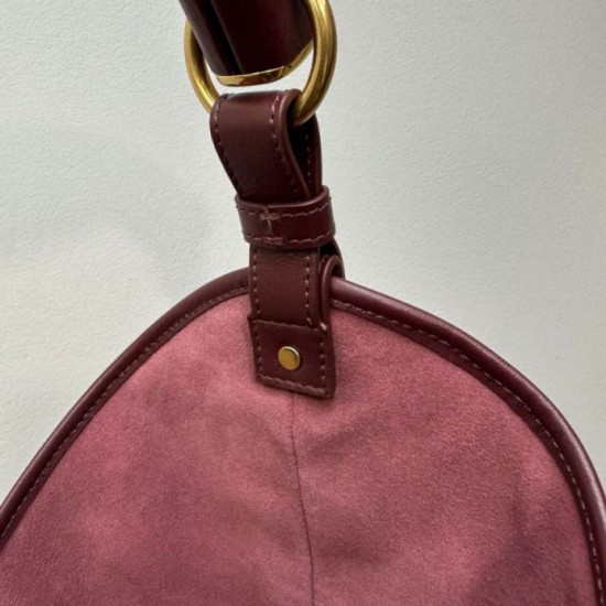 AAAAA Replica YSL Saint Laurent Mombasa Large Shoulder Bag Burgundy Fake