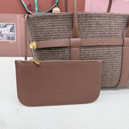 AAAAA Replica Loro Piana Ghiera Shopper Bag Brown Fake