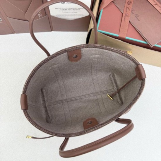 AAAAA Replica Loro Piana Ghiera Shopper Bag Brown Fake