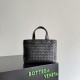 AAAAA Replica Bottega Veneta Small Unisex Tote Bag with Woven Zip Black Fake