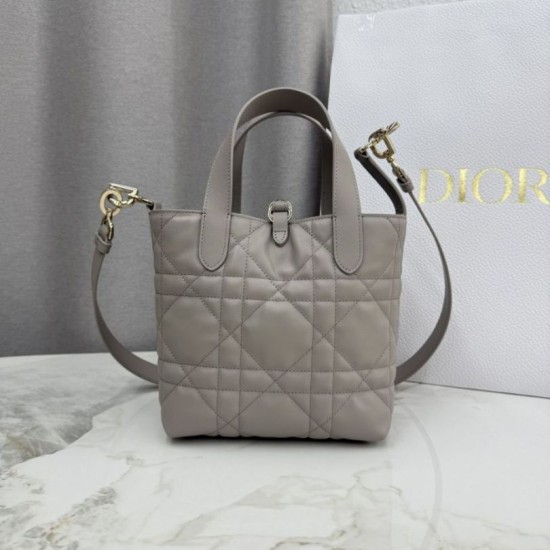 AAAAA Replica Dior Toujours Small Vertical Tote Gray Fake