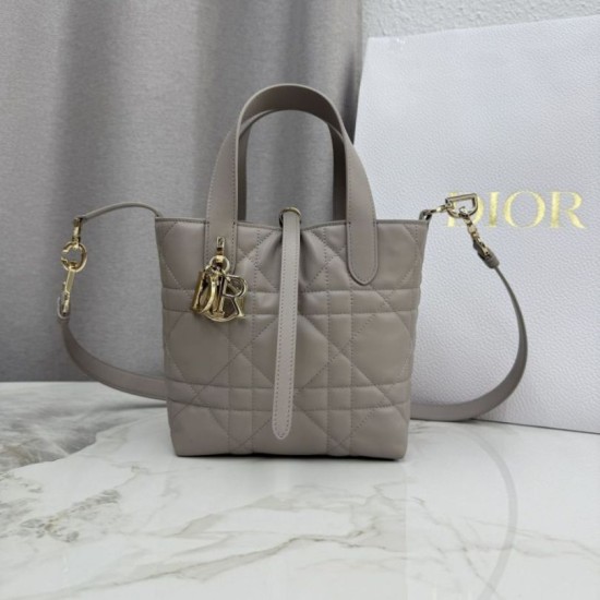 AAAAA Replica Dior Toujours Small Vertical Tote Gray Fake