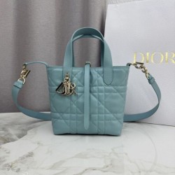AAAAA Replica Dior Toujours Small Vertical Tote Blue Fake