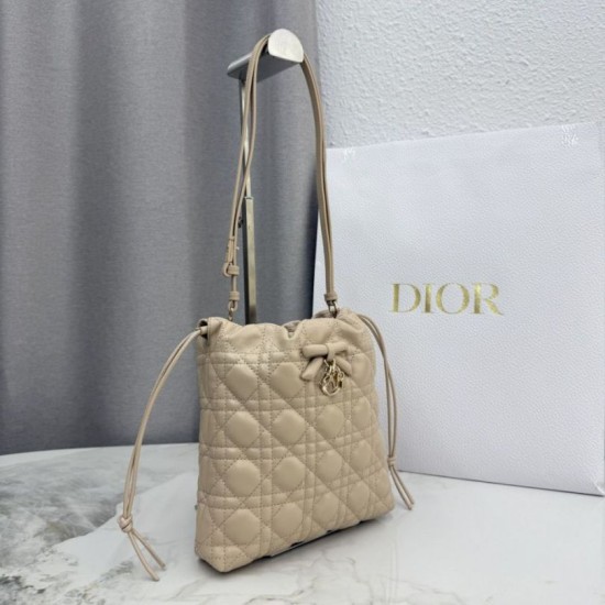 AAAAA Replica Dior Adiorable Mini Bucket Bag Apricot Fake