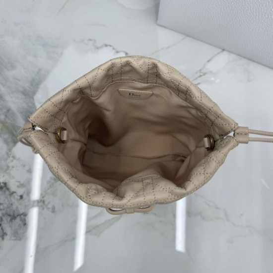 AAAAA Replica Dior Adiorable Mini Bucket Bag Apricot Fake