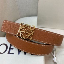 Premium Replica Loewe Anagram Reversible Belt 32mm Brown/Blue Knockoff