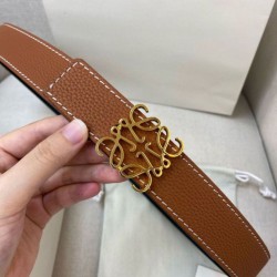 Premium Replica Loewe Anagram Reversible Belt 32mm Brown/Blue Knockoff