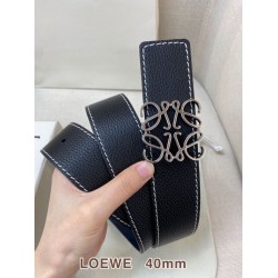 Premium Replica Loewe Anagram Reversible Belt 40mm Black/Navy Blue Knockoff