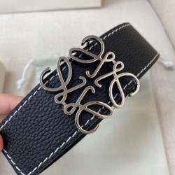 Premium Replica Loewe Anagram Reversible Belt 40mm Black/Navy Blue Knockoff