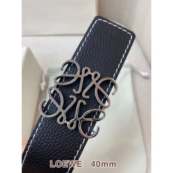 AAAAA Fake Loewe Anagram Reversible Belt 40mm Black/Navy Blue Replica Cheap Premium Replica Loewe Anagram Reversible Belt 40mm Black/Navy Blue Knockoff
