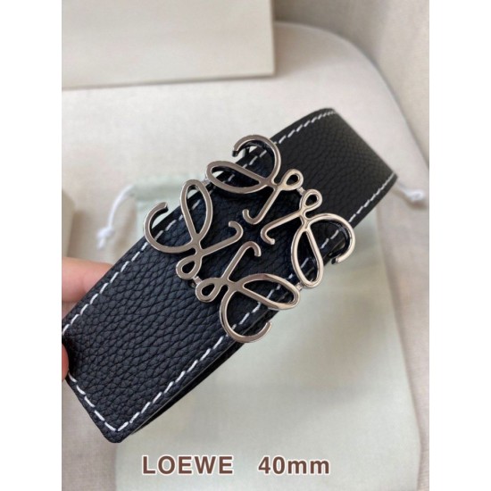 AAAAA Fake Loewe Anagram Reversible Belt 40mm Black/Navy Blue Replica Cheap Premium Replica Loewe Anagram Reversible Belt 40mm Black/Navy Blue Knockoff